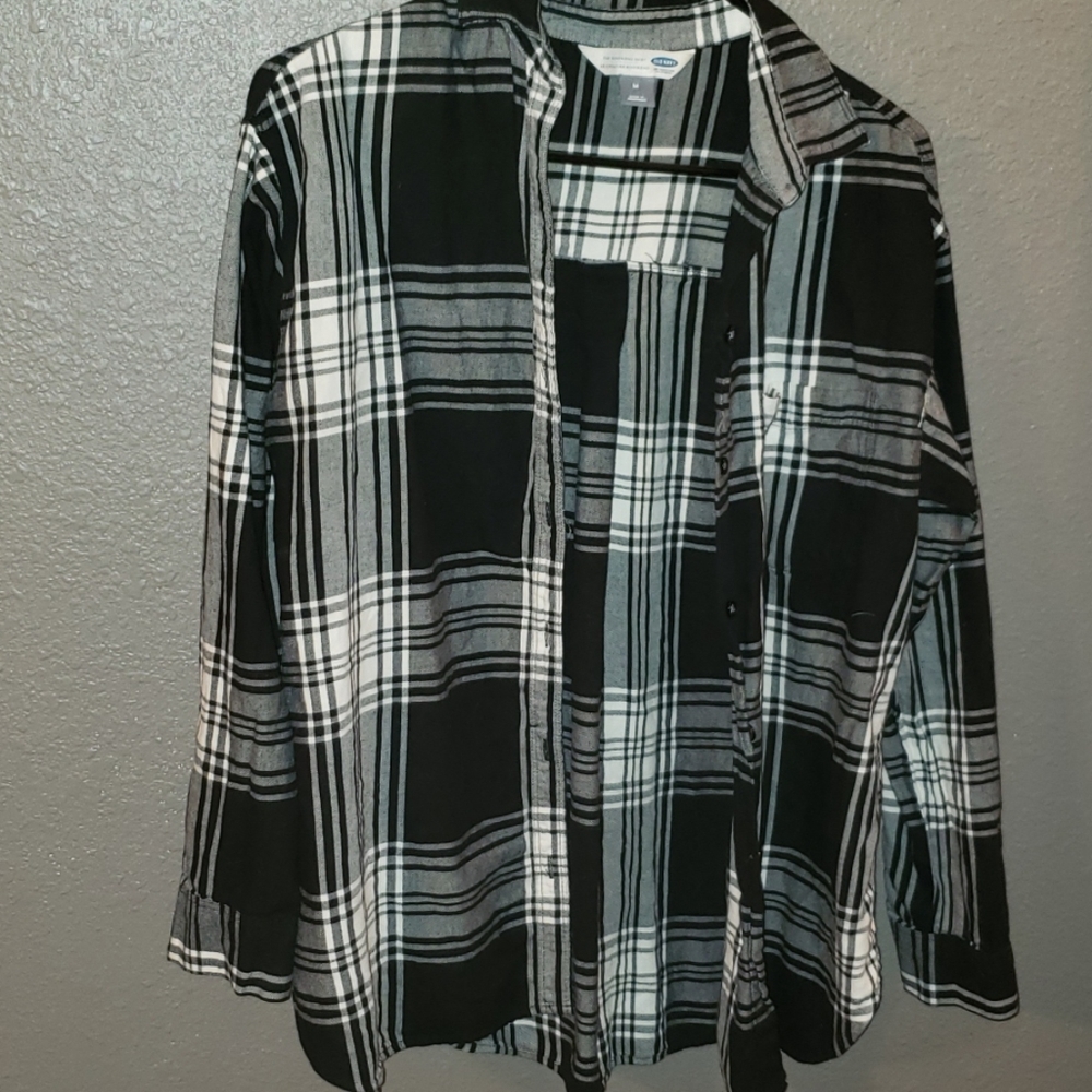 Black and white plaid shirt